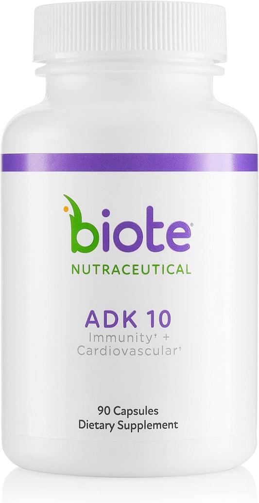 Biote Nutraceuticals ADK 10 | Immunity & Cardiovascular Support|90 Capsules BIOTE®